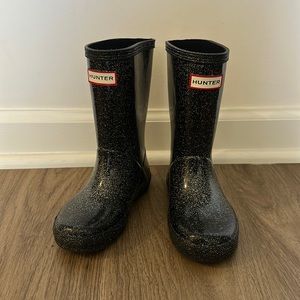 Hunter boots. Size 10. Black sparkle. GREAT condition.